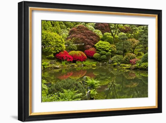 Pond, Strolling Garden, Portland Japanese Garden, Oregon, Usa-Michel Hersen-Framed Photographic Print