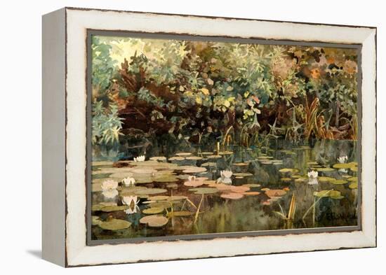 Pond with Water Lilies, Early 1890s-Elena Dmitryevna Polenova-Framed Premier Image Canvas