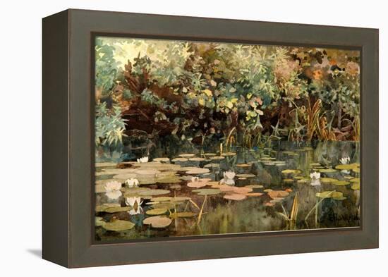 Pond with Water Lilies, Early 1890s-Elena Dmitryevna Polenova-Framed Premier Image Canvas