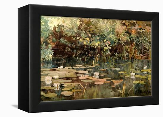 Pond with Water Lilies, Early 1890s-Elena Dmitryevna Polenova-Framed Premier Image Canvas