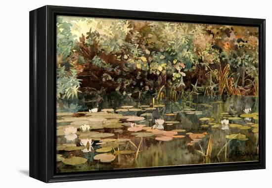 Pond with Water Lilies, Early 1890s-Elena Dmitryevna Polenova-Framed Premier Image Canvas