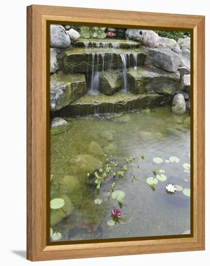 Pond with Waterfall-null-Framed Premier Image Canvas