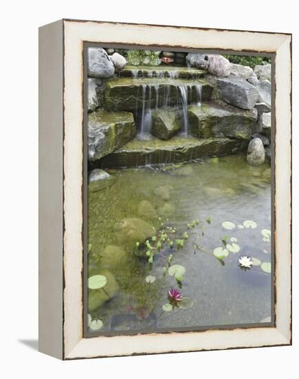 Pond with Waterfall-null-Framed Premier Image Canvas