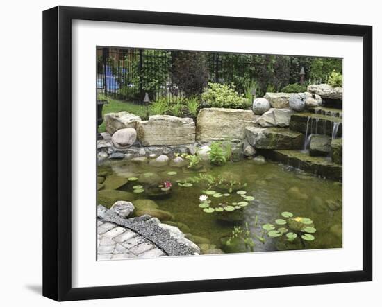 Pond with Waterfall-null-Framed Photographic Print