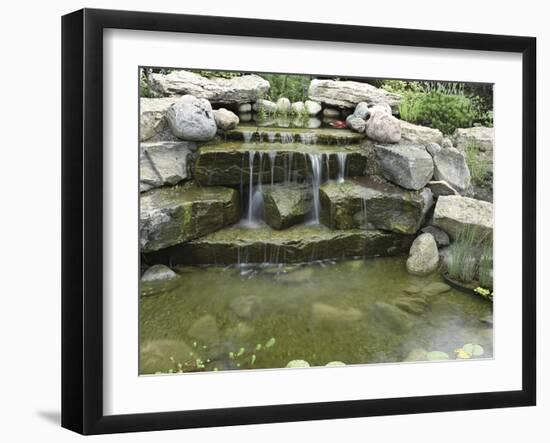 Pond with Waterfall-null-Framed Photographic Print