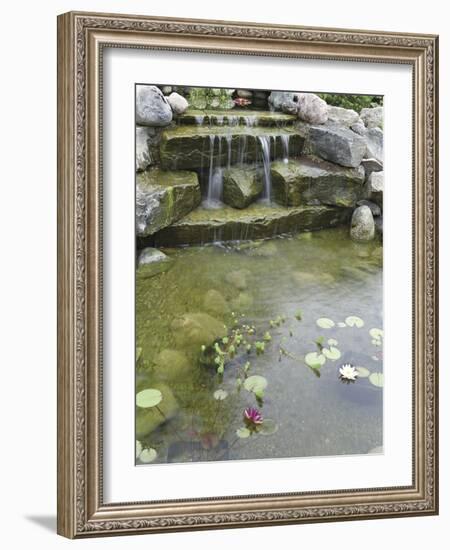 Pond with Waterfall-null-Framed Photographic Print