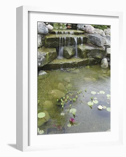 Pond with Waterfall-null-Framed Photographic Print