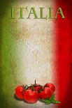 Traditional Italian Flag With Tomatoes And Basil-pongiluppi-Mounted Art Print