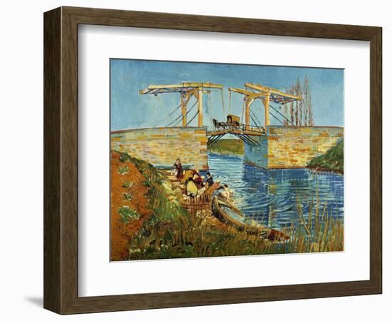 Pont de l'Anglois at Arles with Washer- Women, March 1888-Vincent van Gogh-Framed Giclee Print