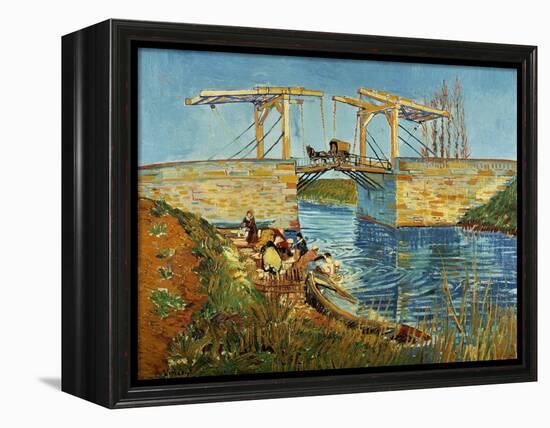 Pont de l'Anglois at Arles with Washer- Women, March 1888-Vincent van Gogh-Framed Premier Image Canvas