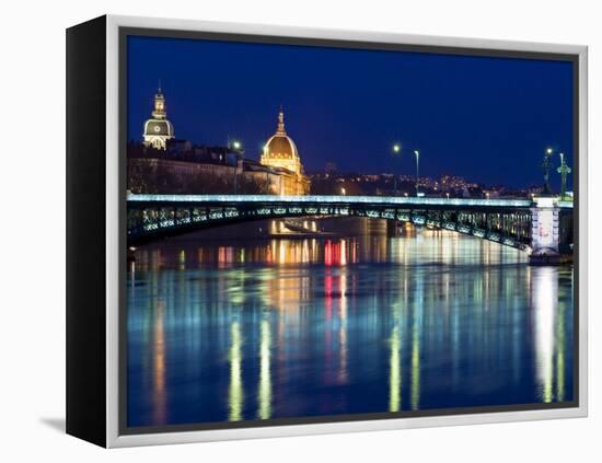 Pont De L'Universite, River Rhone, Lyon, Rhone Valley, France, Europe-Nico Tondini-Framed Premier Image Canvas