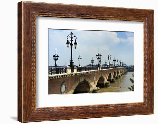 Pont de Pierre on the Garonne River, Bordeaux, UNESCO Site, Gironde, Aquitaine, France-Peter Richardson-Framed Photographic Print