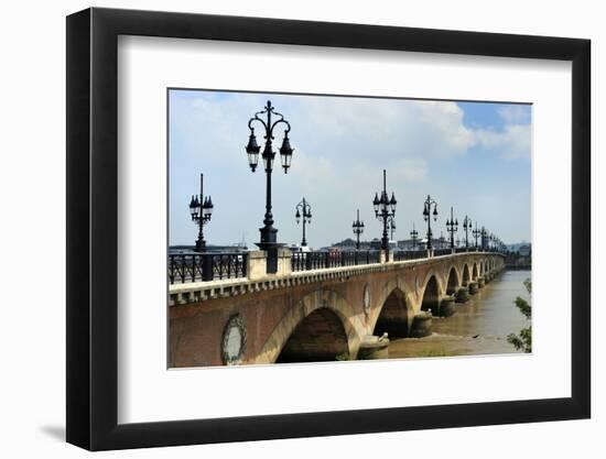 Pont de Pierre on the Garonne River, Bordeaux, UNESCO Site, Gironde, Aquitaine, France-Peter Richardson-Framed Photographic Print