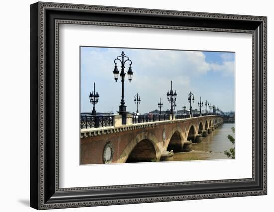 Pont de Pierre on the Garonne River, Bordeaux, UNESCO Site, Gironde, Aquitaine, France-Peter Richardson-Framed Photographic Print