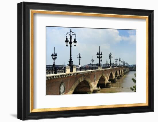 Pont de Pierre on the Garonne River, Bordeaux, UNESCO Site, Gironde, Aquitaine, France-Peter Richardson-Framed Photographic Print