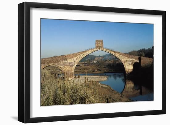 Pont Del Diable (Evil's Bridge) over the Llobregat River, with Gothic Central Arch on a Roman Basis-null-Framed Art Print