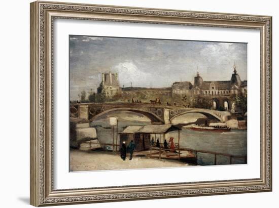 " Pont Du Carrousel With Louvre" 1886. Museo Carlsberg Glyptotek. Copenhague. Dinamarca-Vincent van Gogh-Framed Giclee Print