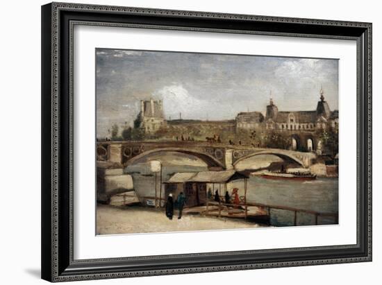 " Pont Du Carrousel With Louvre" 1886. Museo Carlsberg Glyptotek. Copenhague. Dinamarca-Vincent van Gogh-Framed Giclee Print