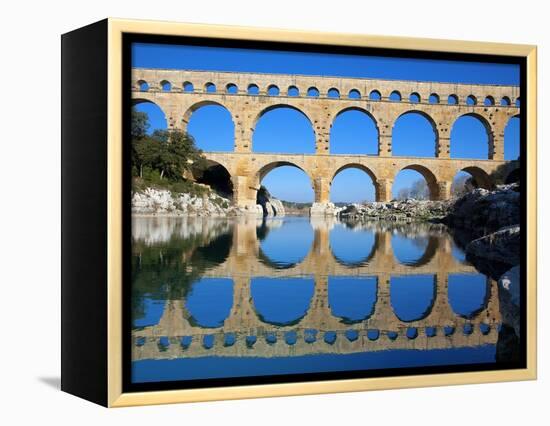 Pont du Gard and Gard River-Sylvain Sonnet-Framed Premier Image Canvas