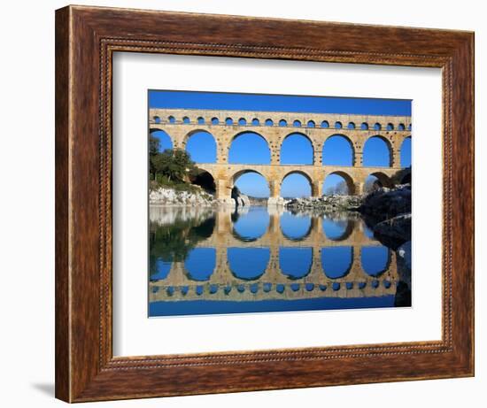 Pont du Gard and Gard River-Sylvain Sonnet-Framed Photographic Print