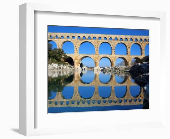 Pont du Gard and Gard River-Sylvain Sonnet-Framed Photographic Print