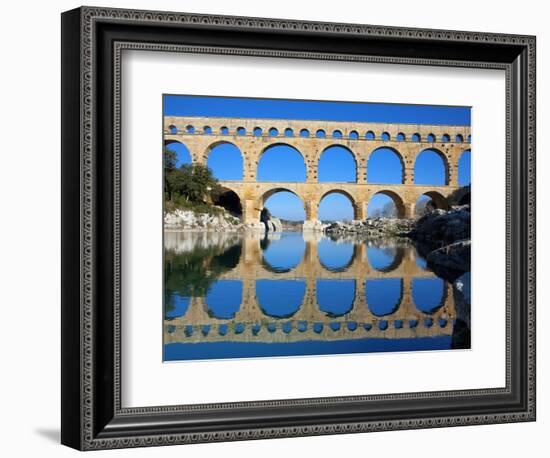 Pont du Gard and Gard River-Sylvain Sonnet-Framed Photographic Print