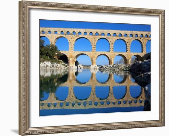 Pont du Gard and Gard River-Sylvain Sonnet-Framed Photographic Print