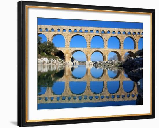 Pont du Gard and Gard River-Sylvain Sonnet-Framed Photographic Print