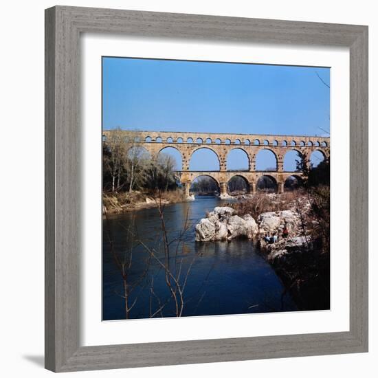 Pont Du Gard Aqueduct in France-Philip Gendreau-Framed Photographic Print
