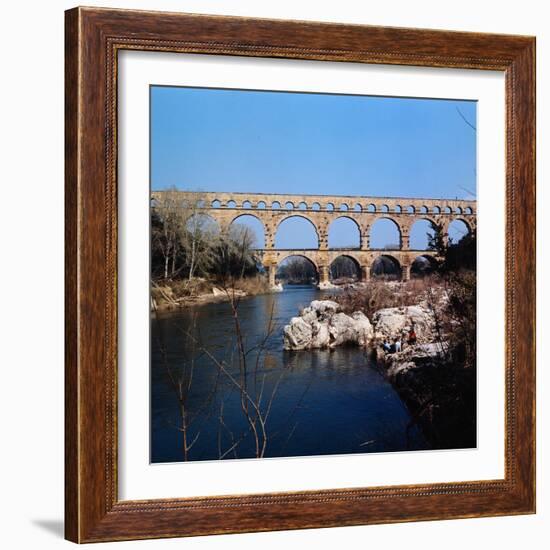 Pont Du Gard Aqueduct in France-Philip Gendreau-Framed Photographic Print