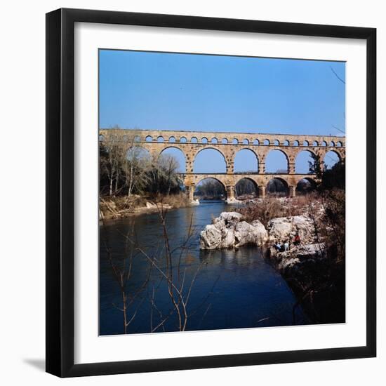 Pont Du Gard Aqueduct in France-Philip Gendreau-Framed Photographic Print