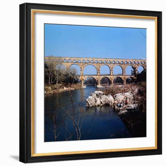 Pont Du Gard Aqueduct in France-Philip Gendreau-Framed Photographic Print