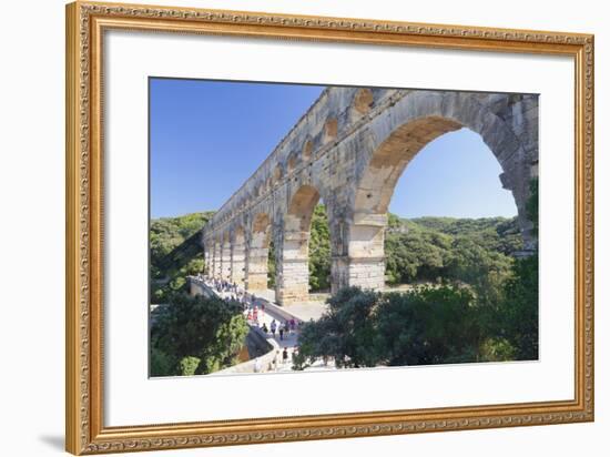 Pont Du Gard, Roman Aqueduct, Languedoc-Roussillon, Southern France, France-Markus Lange-Framed Photographic Print