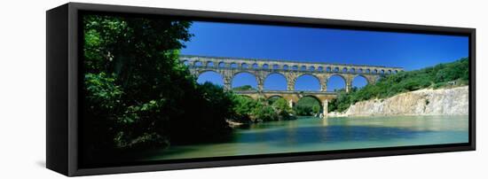 Pont Du Gard Roman Aqueduct Provence France-null-Framed Stretched Canvas