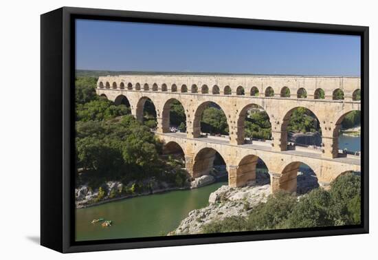 Pont Du Gard, Roman Aqueduct, River Gard, Languedoc-Roussillon, France-Markus Lange-Framed Premier Image Canvas