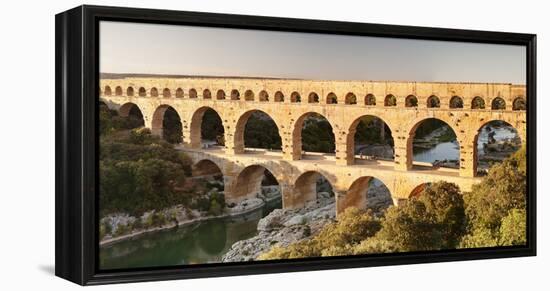 Pont Du Gard, Roman Aqueduct, River Gard, Languedoc-Roussillon, Southern France, France-Markus Lange-Framed Premier Image Canvas