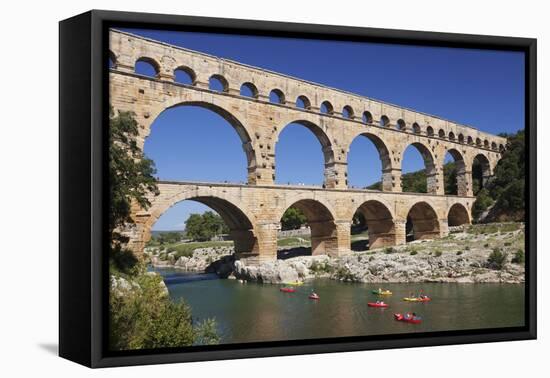 Pont Du Gard, Roman Aqueduct, River Gard, Languedoc-Roussillon, Southern France, France-Markus Lange-Framed Premier Image Canvas