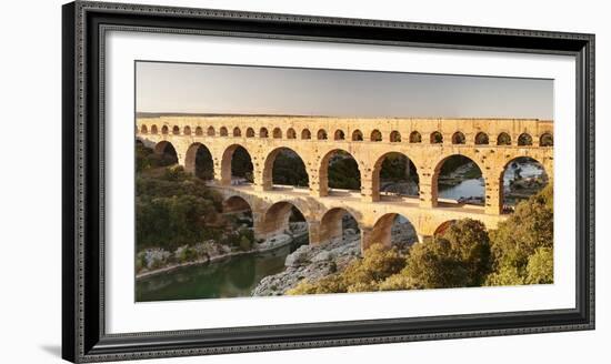 Pont Du Gard, Roman Aqueduct, River Gard, Languedoc-Roussillon, Southern France, France-Markus Lange-Framed Photographic Print