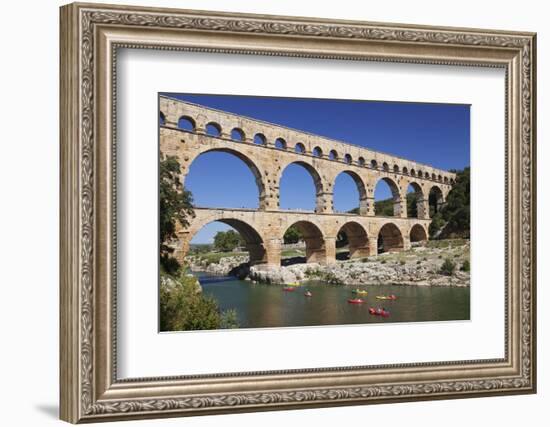 Pont Du Gard, Roman Aqueduct, River Gard, Languedoc-Roussillon, Southern France, France-Markus Lange-Framed Photographic Print