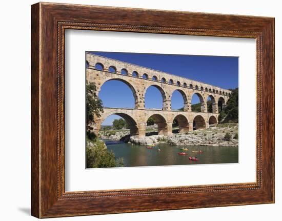 Pont Du Gard, Roman Aqueduct, River Gard, Languedoc-Roussillon, Southern France, France-Markus Lange-Framed Photographic Print