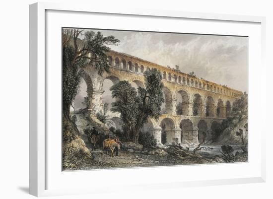 Pont-Du-Gard, Roman Bridge over Gardon River Which Forms Part of Aqueduct of Same Name-null-Framed Giclee Print