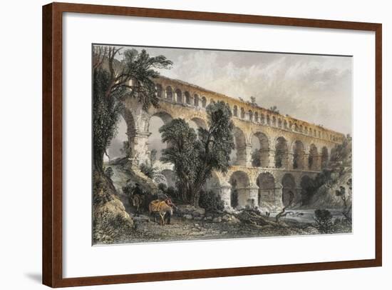 Pont-Du-Gard, Roman Bridge over Gardon River Which Forms Part of Aqueduct of Same Name-null-Framed Giclee Print