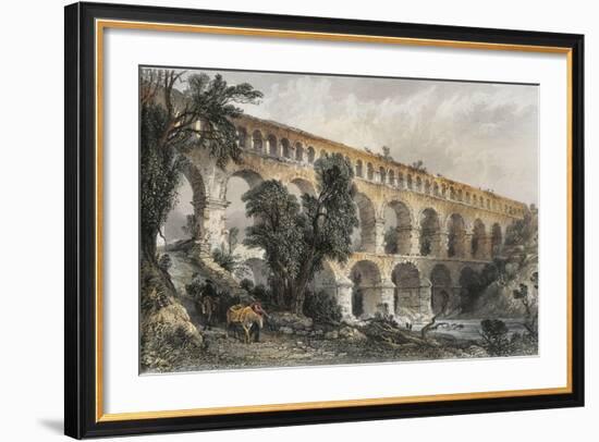 Pont-Du-Gard, Roman Bridge over Gardon River Which Forms Part of Aqueduct of Same Name-null-Framed Giclee Print