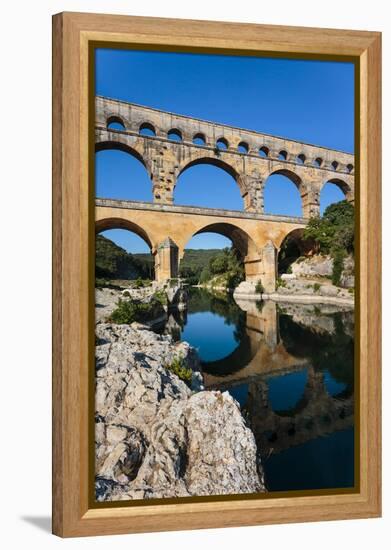 Pont du Gard, Vers Pont-du-Gard, Gard Department, Languedoc-Roussillon, France. Roman aqueduct c...-null-Framed Premier Image Canvas