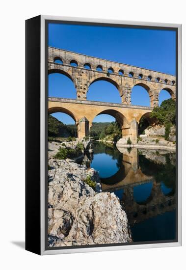 Pont du Gard, Vers Pont-du-Gard, Gard Department, Languedoc-Roussillon, France. Roman aqueduct c...-null-Framed Premier Image Canvas