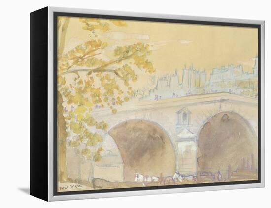 Pont Marie from Quai Des Celestins, 1926 (W/C on Paper)-Arthur Bowen Davies-Framed Premier Image Canvas