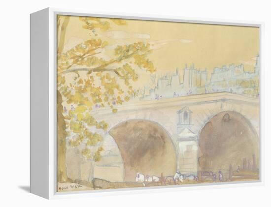 Pont Marie from Quai Des Celestins, 1926 (W/C on Paper)-Arthur Bowen Davies-Framed Premier Image Canvas