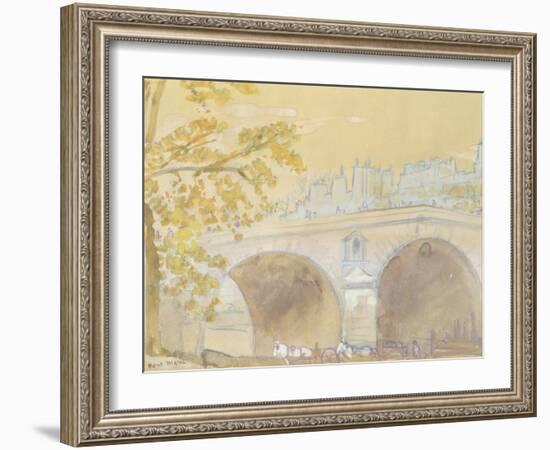 Pont Marie from Quai Des Celestins, 1926 (W/C on Paper)-Arthur Bowen Davies-Framed Giclee Print