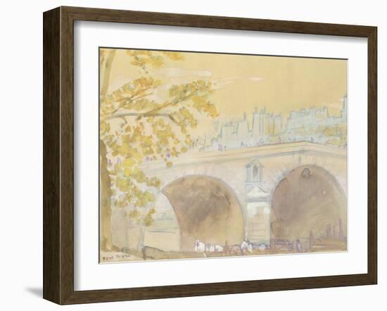 Pont Marie from Quai Des Celestins, 1926 (W/C on Paper)-Arthur Bowen Davies-Framed Giclee Print