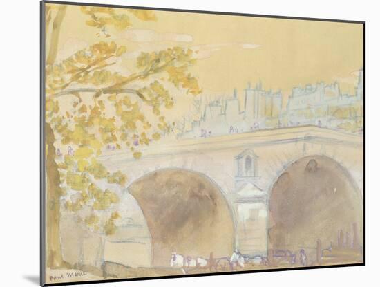 Pont Marie from Quai Des Celestins, 1926 (W/C on Paper)-Arthur Bowen Davies-Mounted Giclee Print